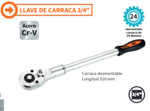 LLAVE CARRACA DE 3/4"