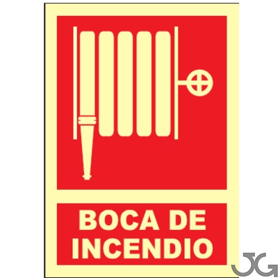 SEÑAL BOCA DE INCENDIO  A4 EX-014  PVC CLASE B FOTOLUM.