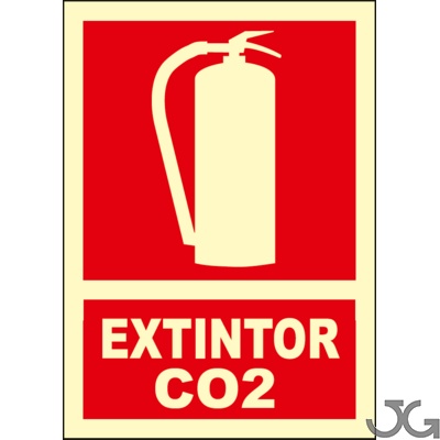 SEÑAL  EXTINTOR  CO2 A4 CLASE B FOTOLUM.EX-057