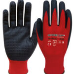 GUANTE ROJO PALMA NITRILO NEGRO T-8G