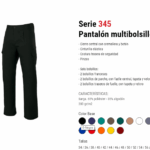 PANTALON TERGAL MULTIBOLSILLO NEGRO T 42