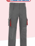 PANTALON MULTIBOLSILLO SERIE 1103004 GRIS/ROJO T-42