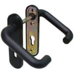 JUEGO MANIVELA PUERTA CORTAFUEGO 46x172 NEGRA