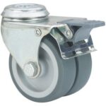 RUEDA ALEX 1-0502 GIRATORIA DOBLE C/ FRENO Ø 75 TORNILLO